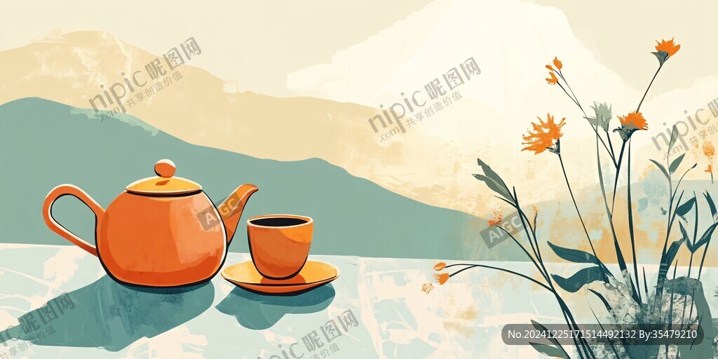 巖茶插畫
