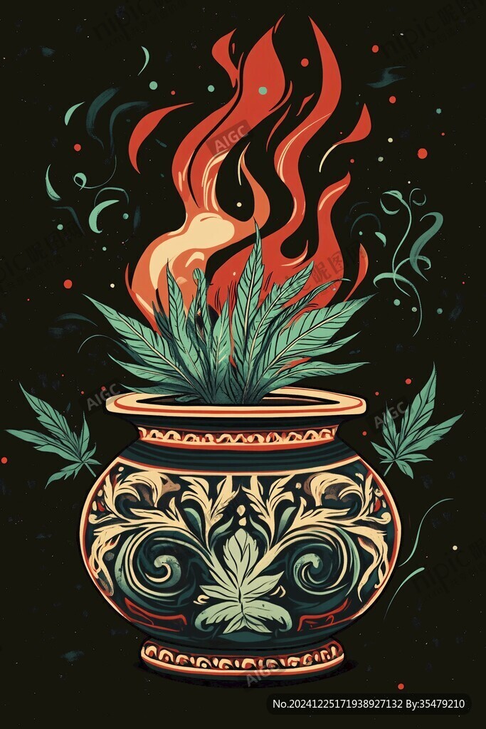 蔥花缸爐插畫
