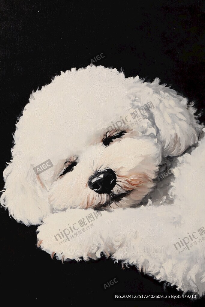 比熊犬插畫