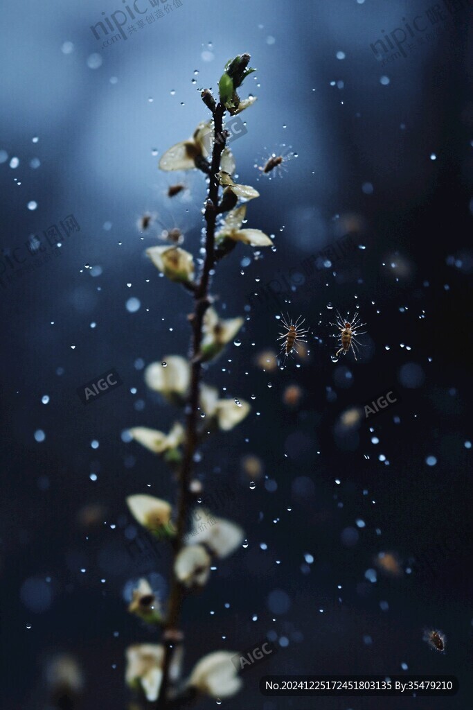 春雨迎春花