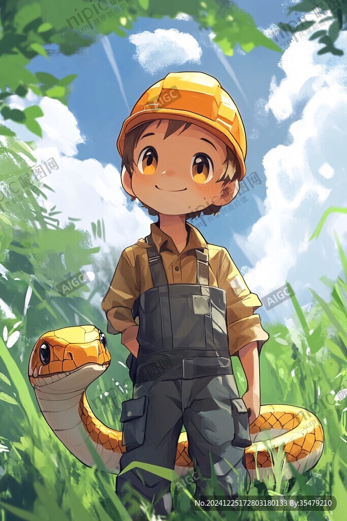 小黃蛇插畫