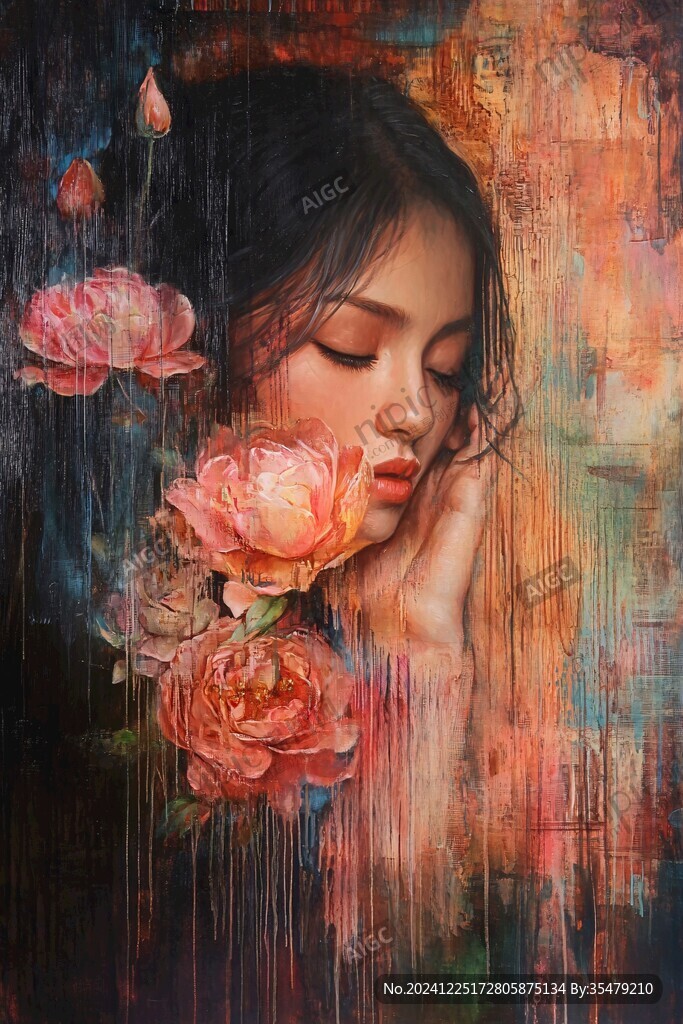 唯美少女與花系列