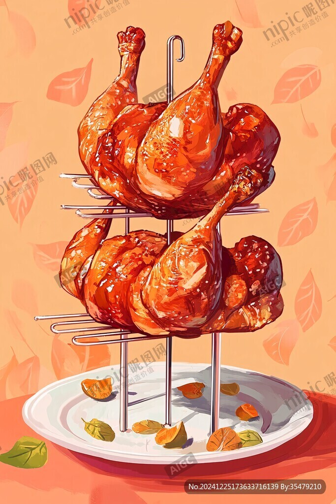 烤乳鴿插畫