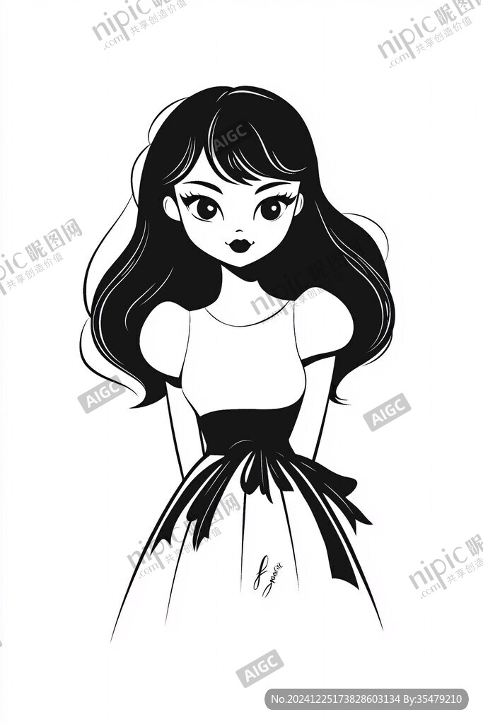 黑白人物插畫
