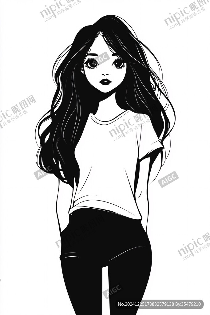 黑白人物插畫(huà)