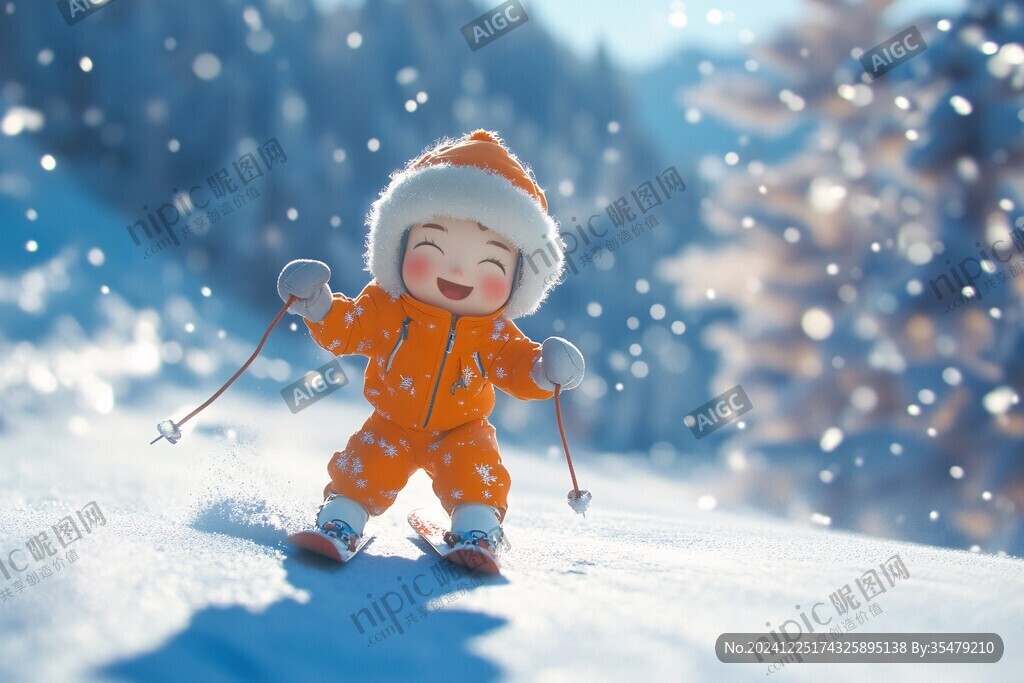 東北小孩春節雪人