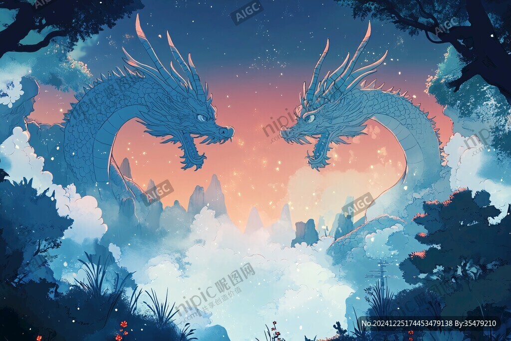 龍年橫版插畫