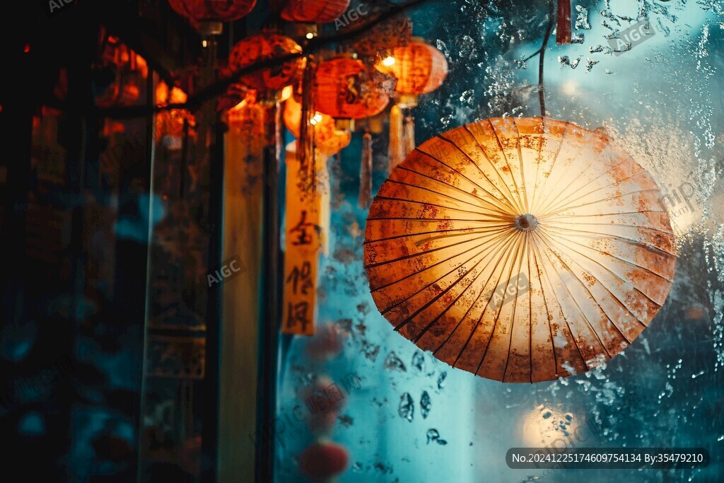 油紙傘與燈籠