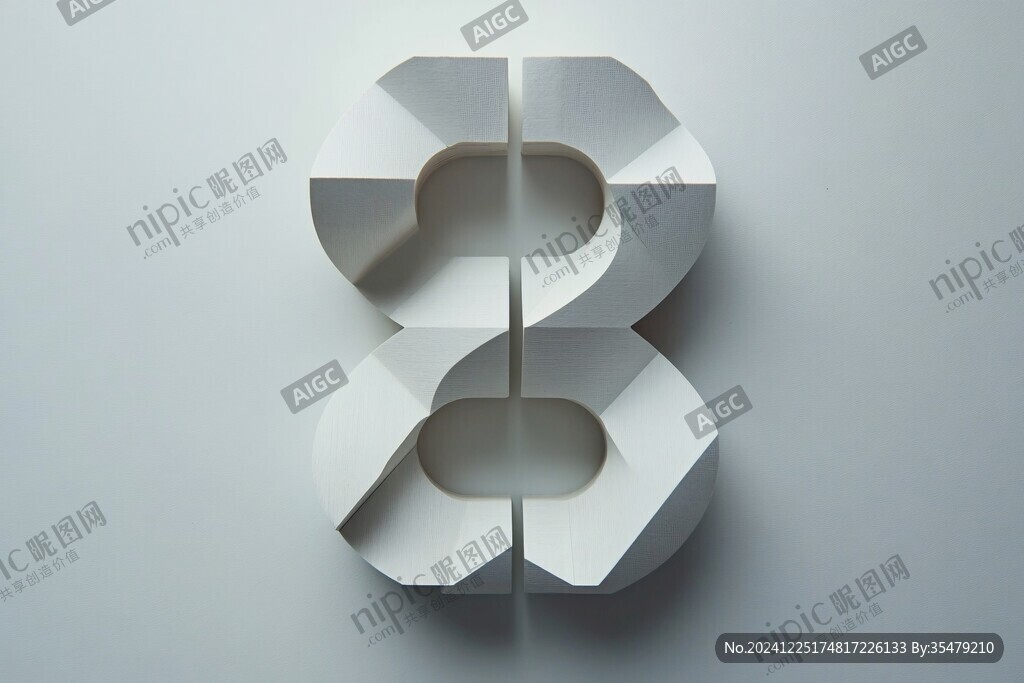 創(chuàng)意立體質(zhì)感數(shù)字2