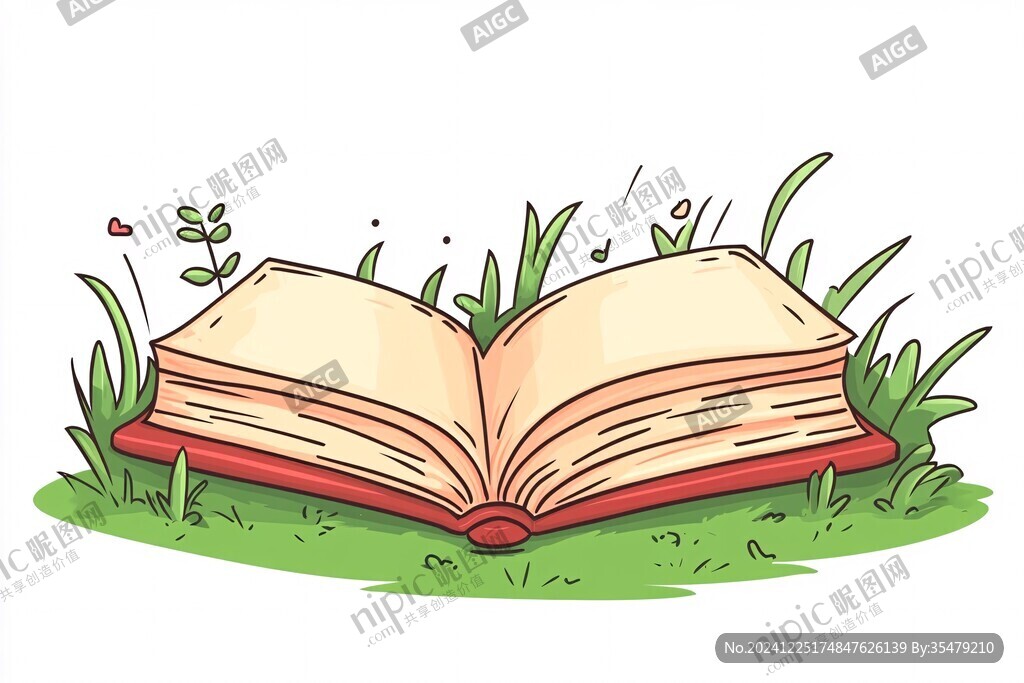 卡通書本插畫
