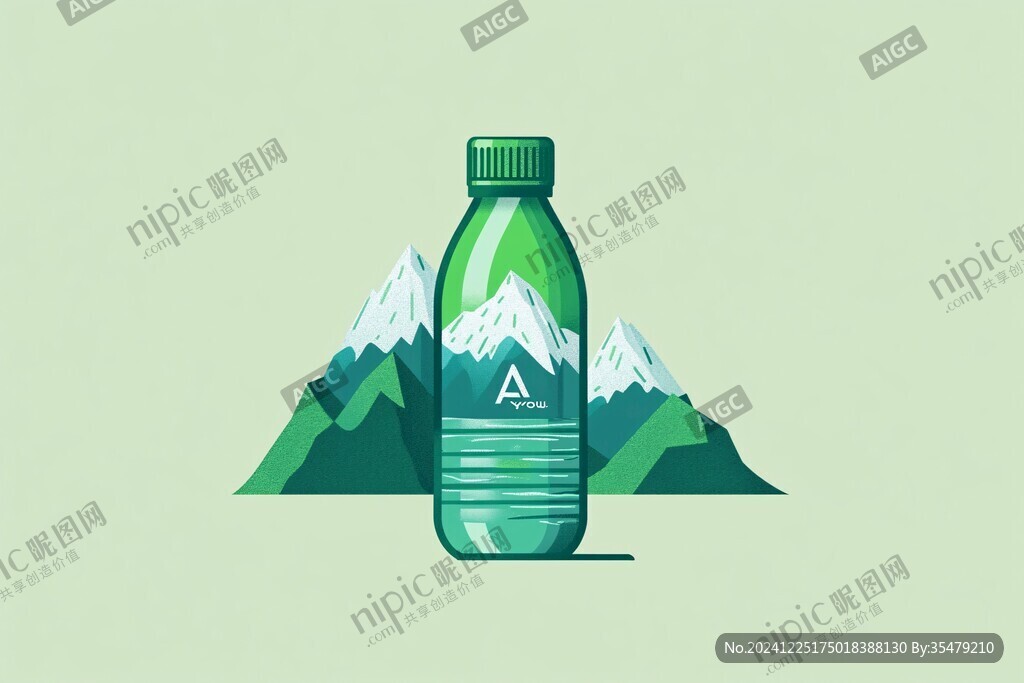 礦泉水包裝插畫