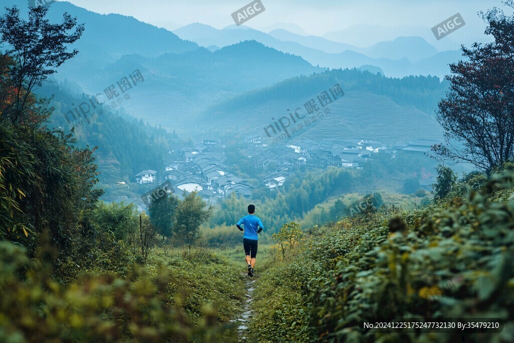 奔跑在鄉間小路