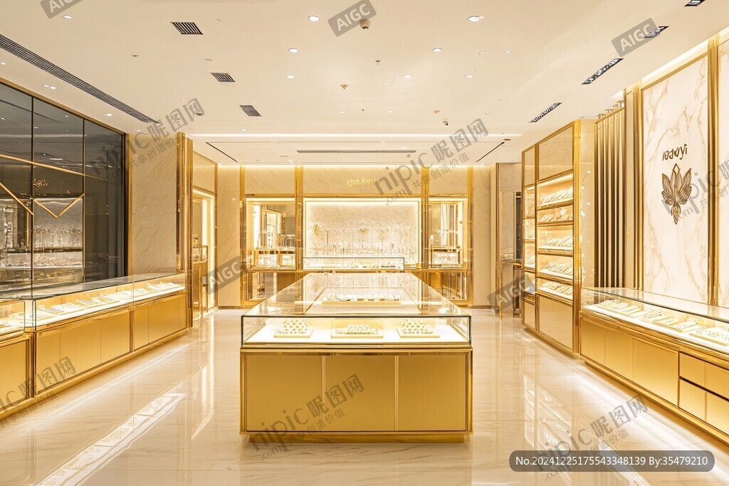 高檔珠寶店黃金專柜