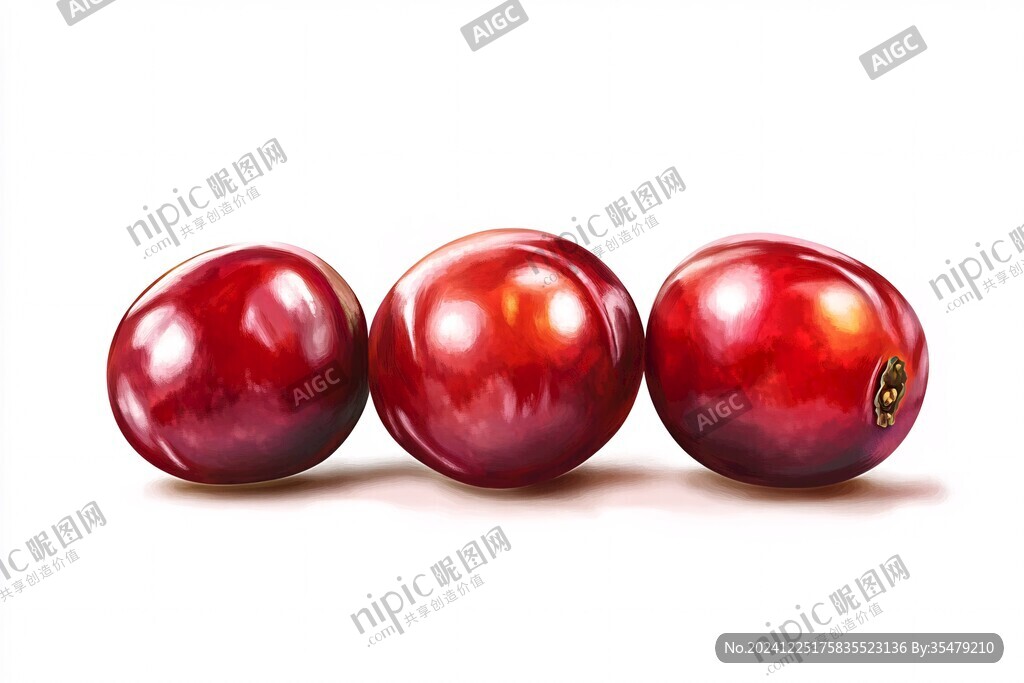 蜂糖李寫實插畫