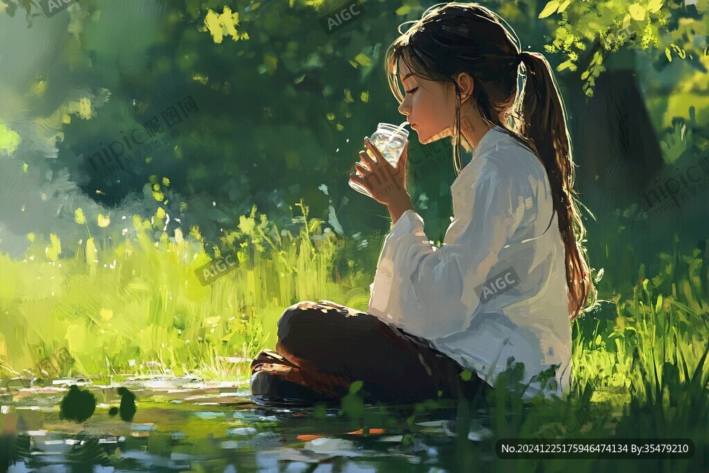 少女祈禱插畫