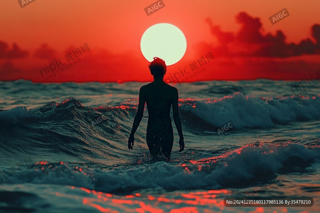 人與夕陽(yáng)