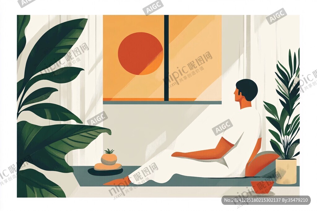 扁平風(fēng)人物場(chǎng)景平涂