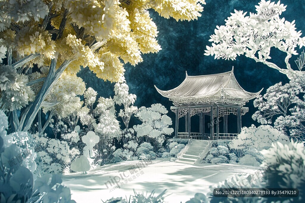 愛晚亭插畫