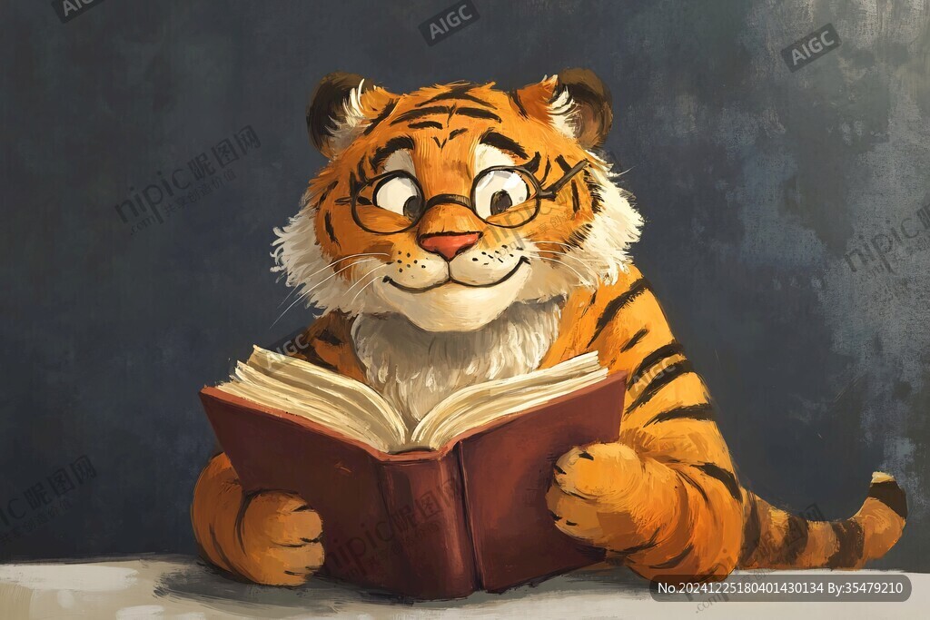 讀書卡通動物