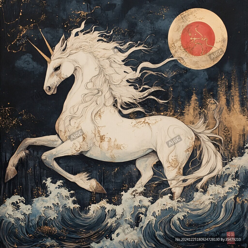 云雷紋伏地獨(dú)角獸