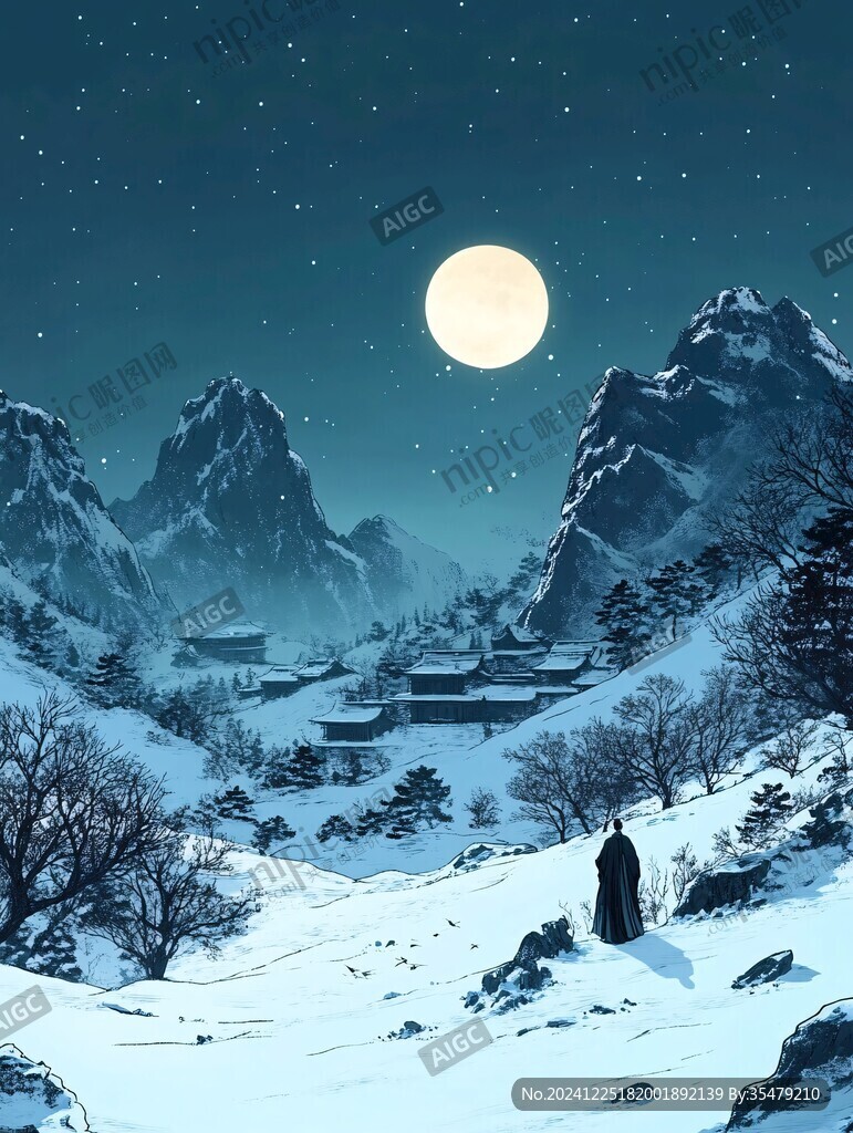 古風(fēng)冬天插畫