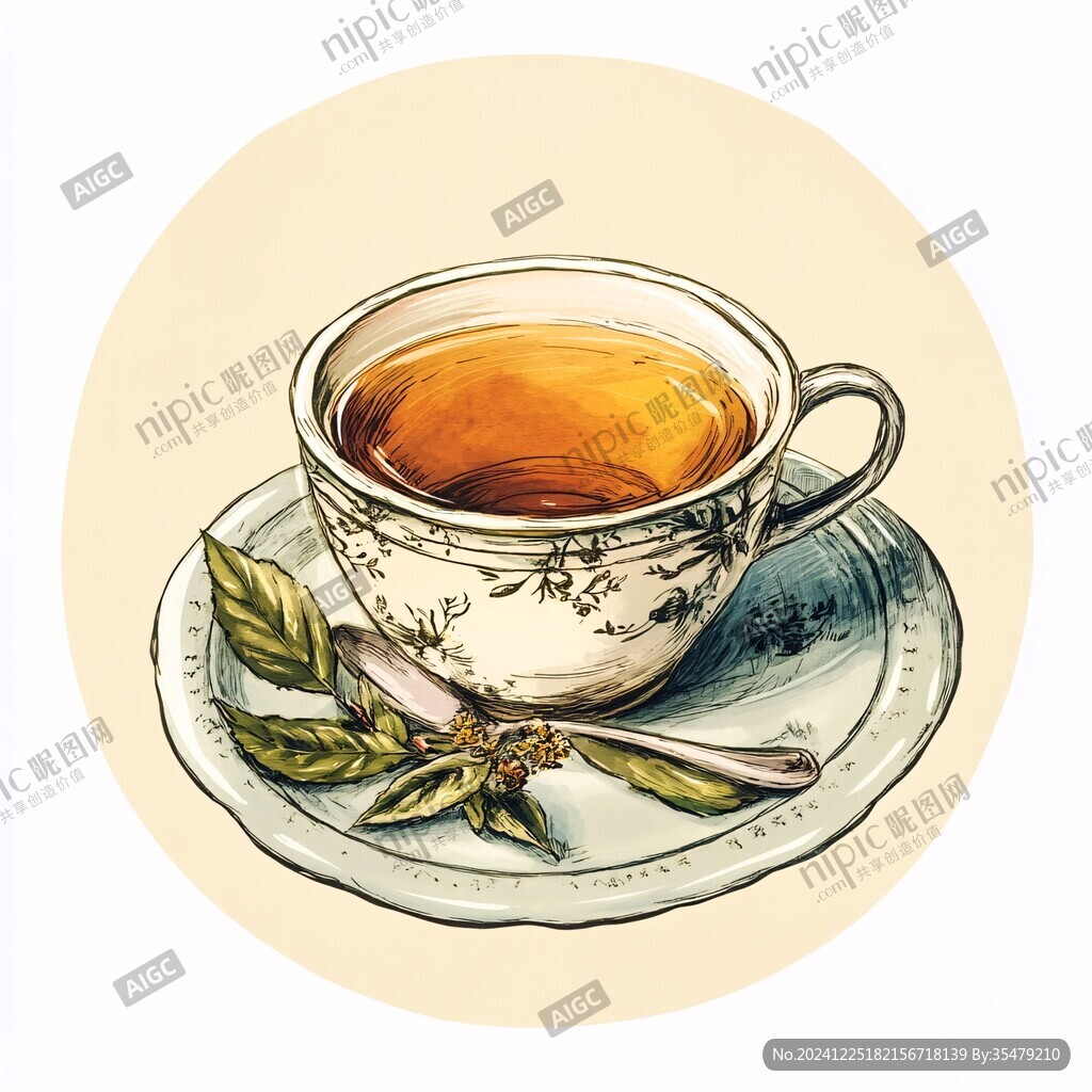手繪茶插畫