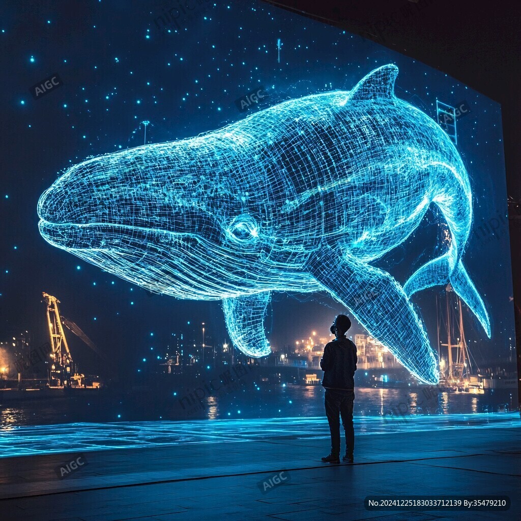 海豚夜景燈光