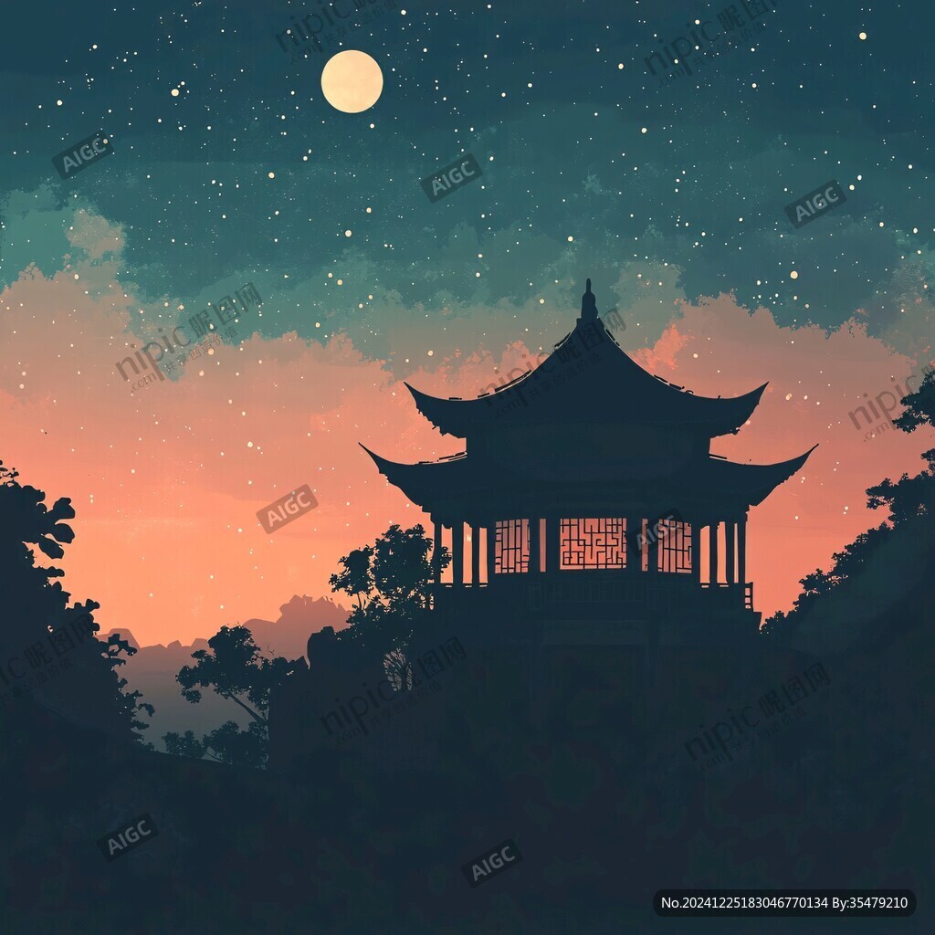 愛晚亭插畫
