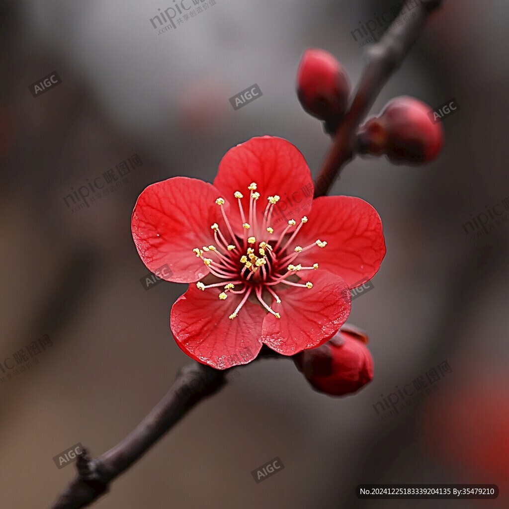 紅色一枝梅