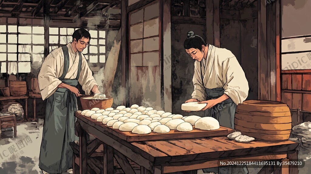 傳統(tǒng)手工饅頭插畫