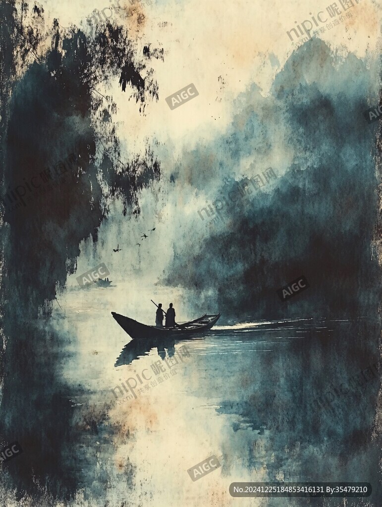 潑墨小船