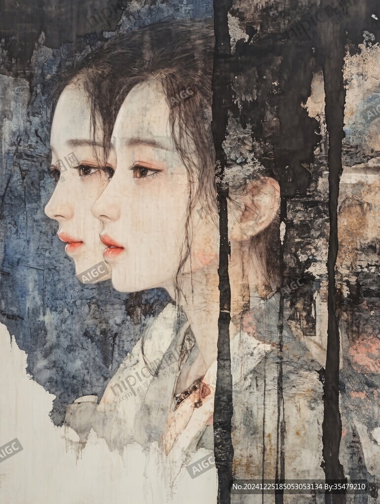 水彩風(fēng)漢服美女