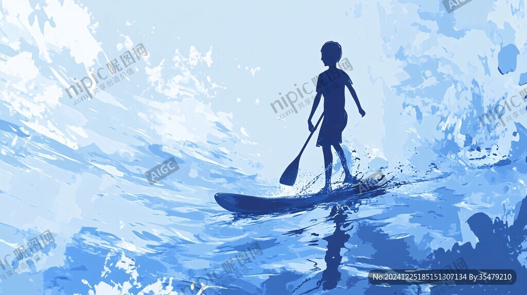 沖浪插畫