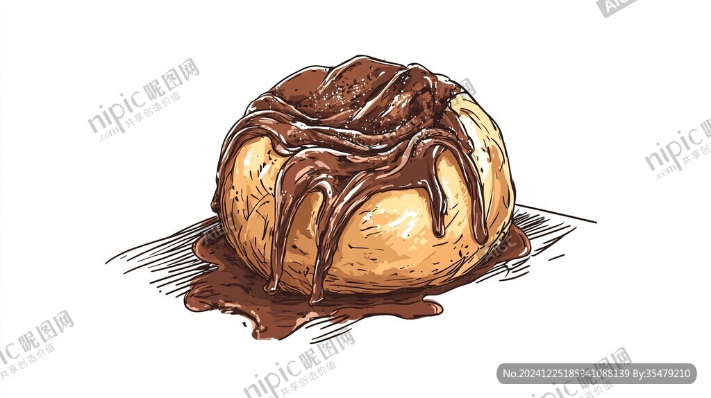 堿水面包插畫