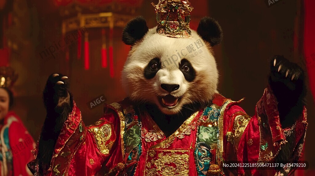 穿漢服的熊貓