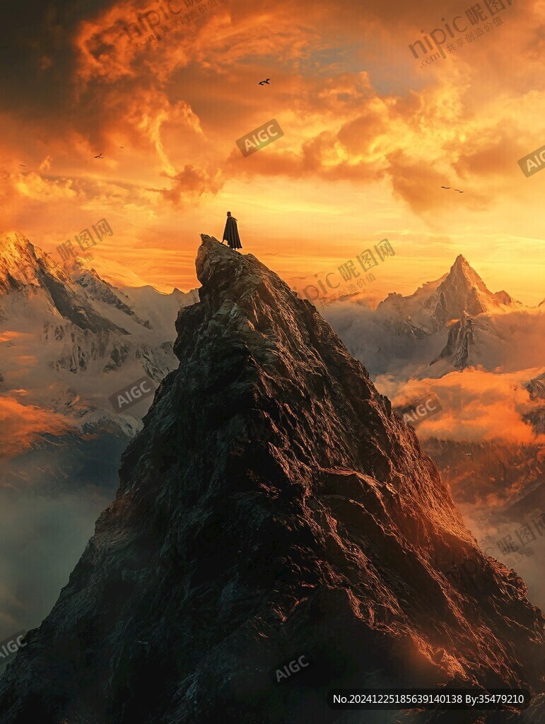 山頂風(fēng)景人物