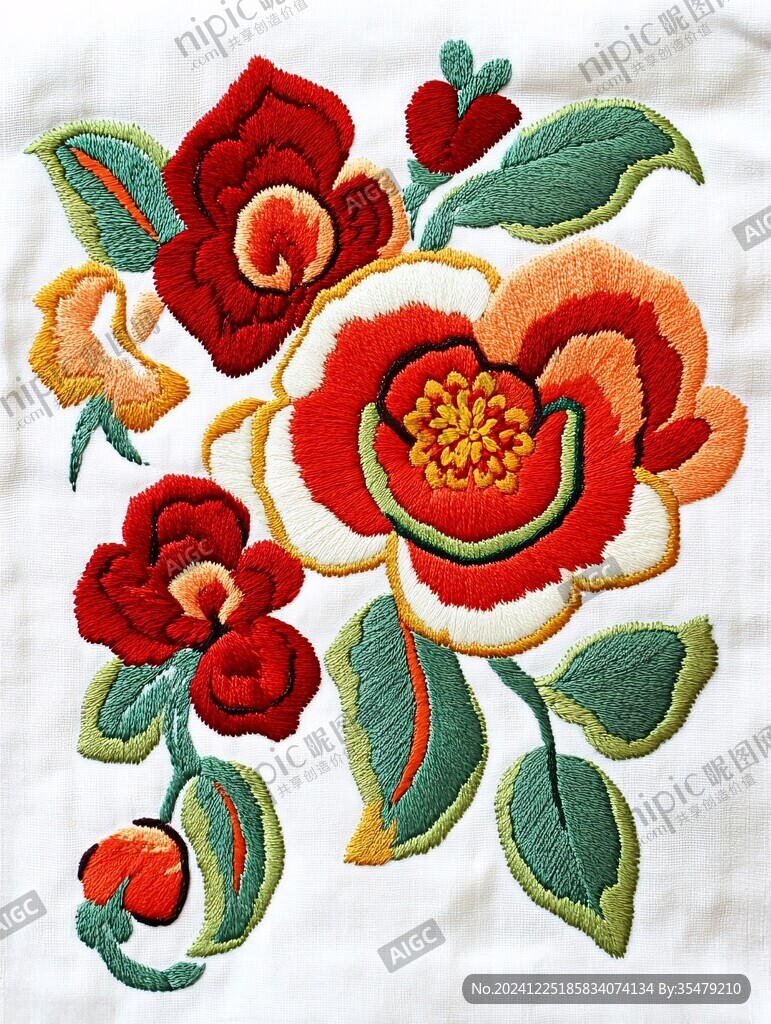 刺繡牡丹