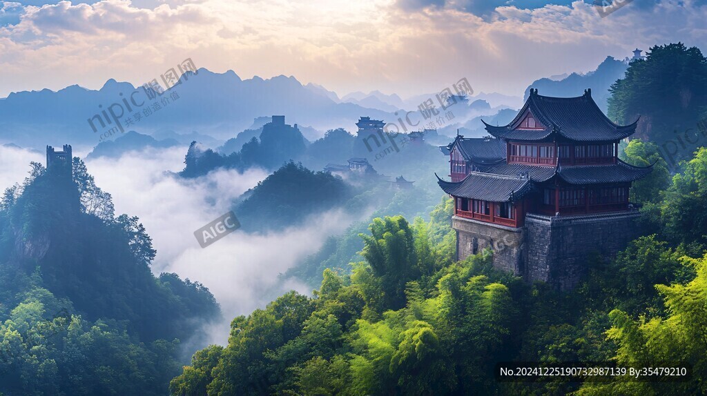 春山樓閣仙境