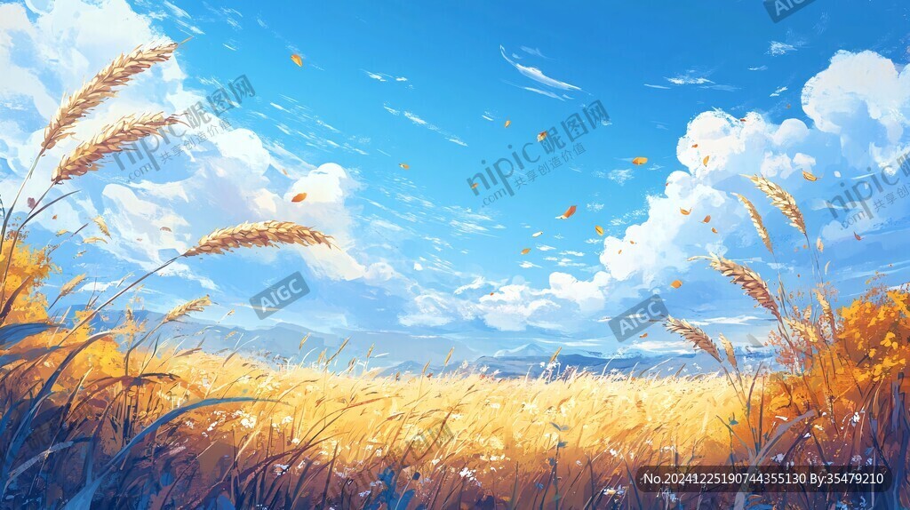 小麥田插畫