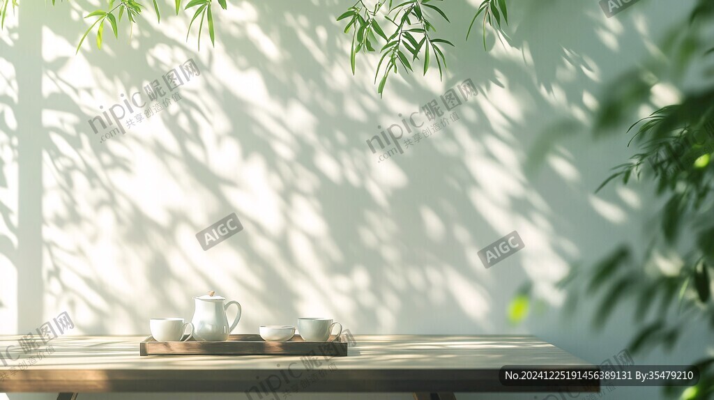 陽(yáng)光下的茶具