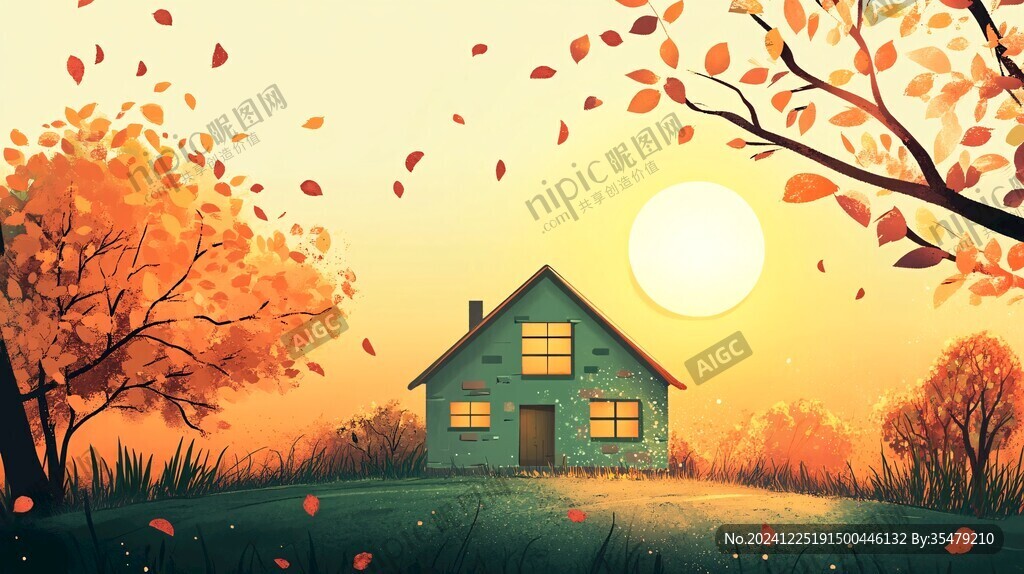 秋天風(fēng)景插畫