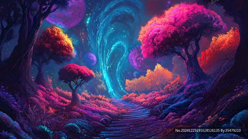 夢幻場景插畫