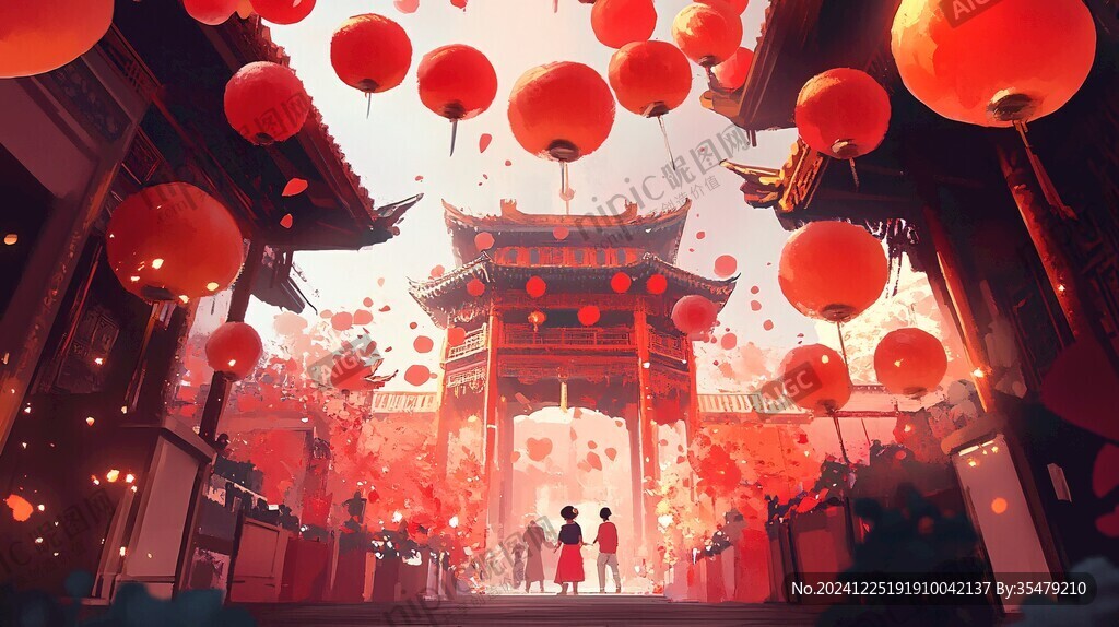 新年場景插畫