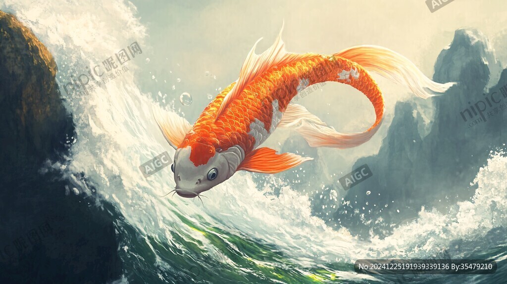 卡通寫實紅鯉魚