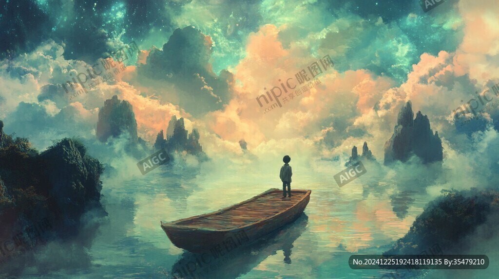 孤舟插畫(huà)