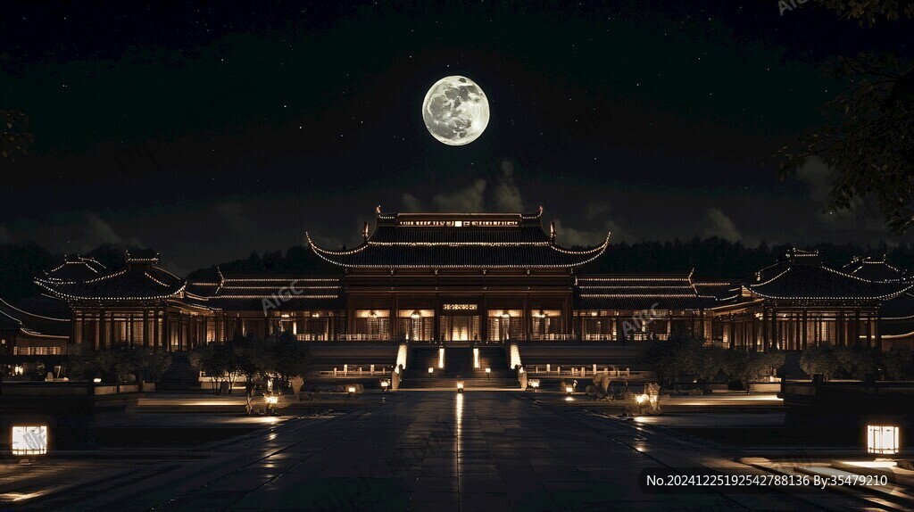 古建夜景效果