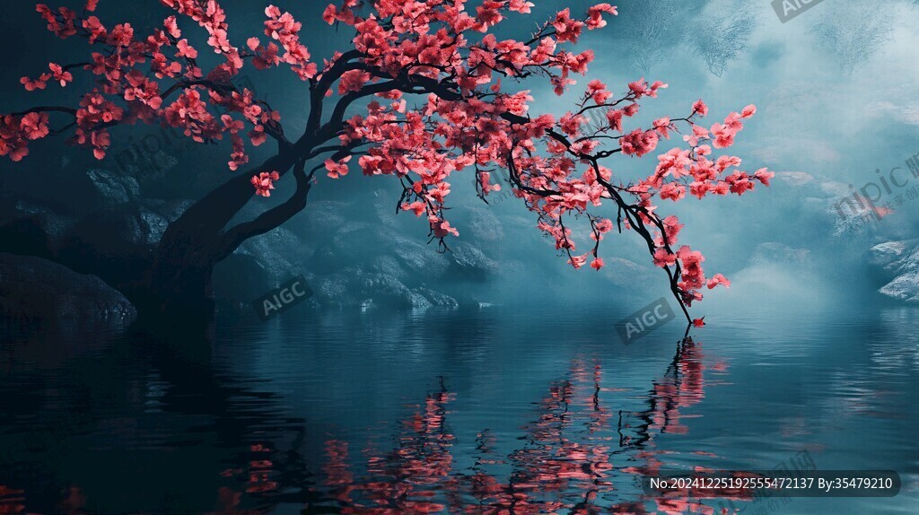 意境大樹(shù)紅燈籠