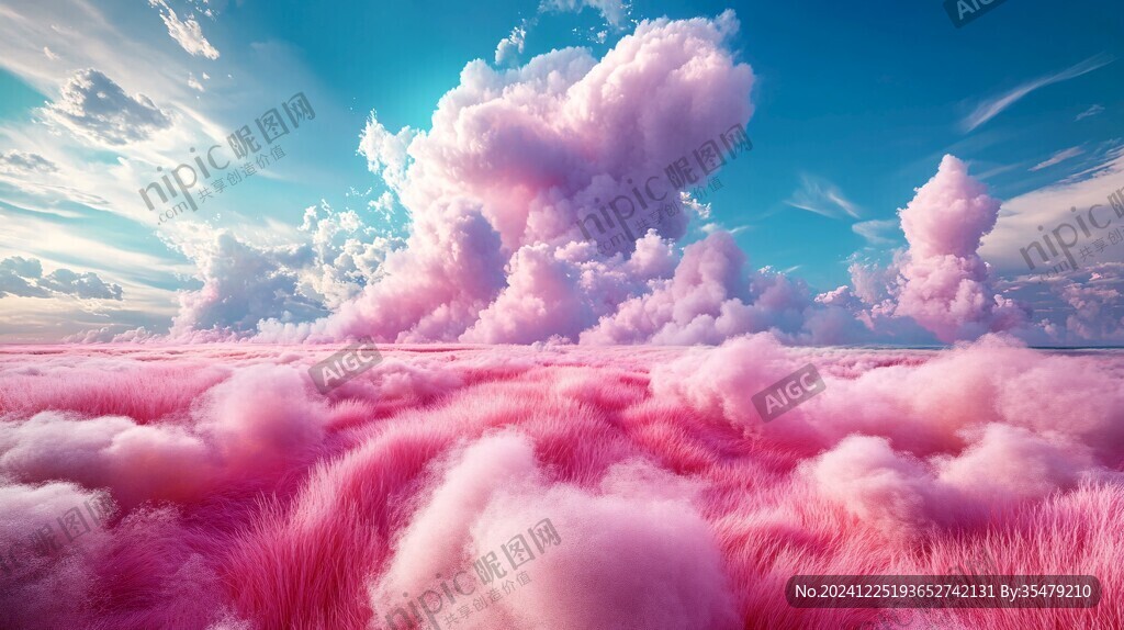 云霧般的粉色虛幻