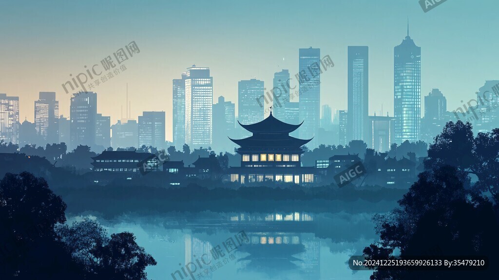 甲秀樓插畫