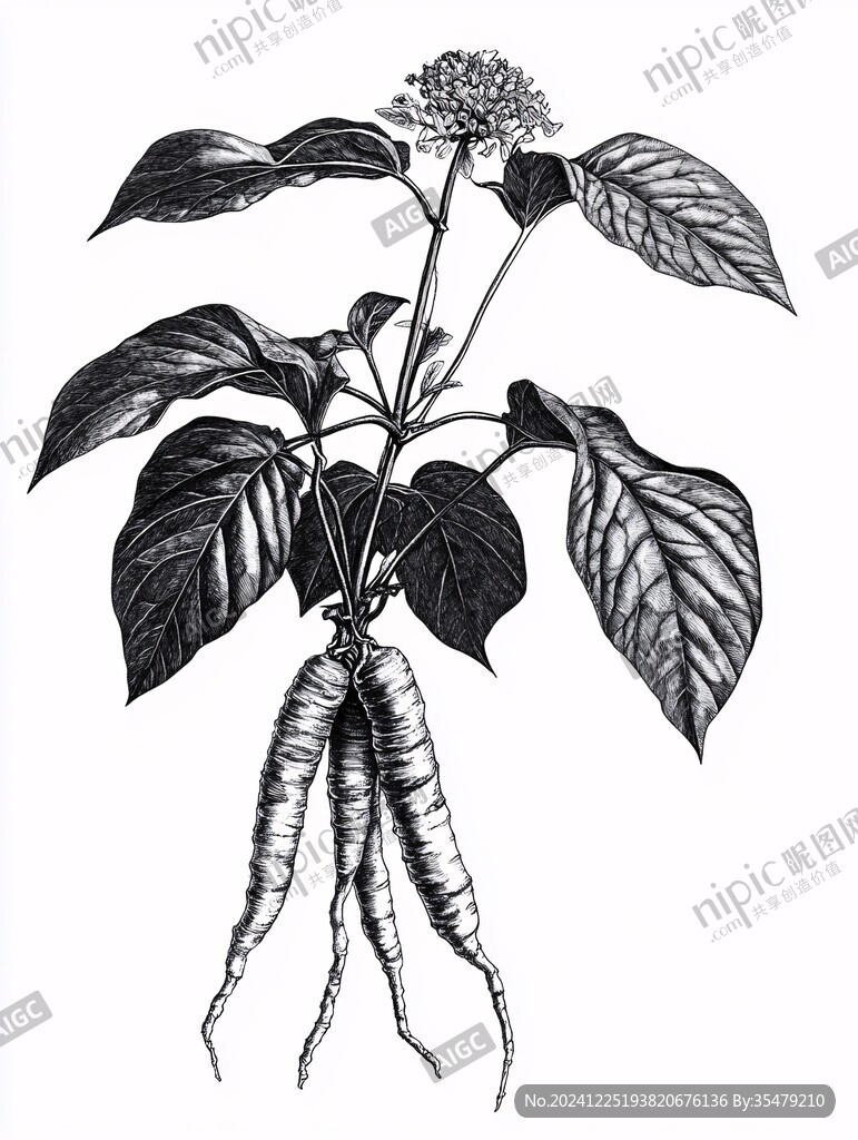 人參插畫圖譜